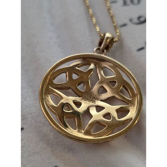 Celtic Knot Pendant 14K Gold Over Sterling Silver 925 1" 4g - Picture 5 of 7